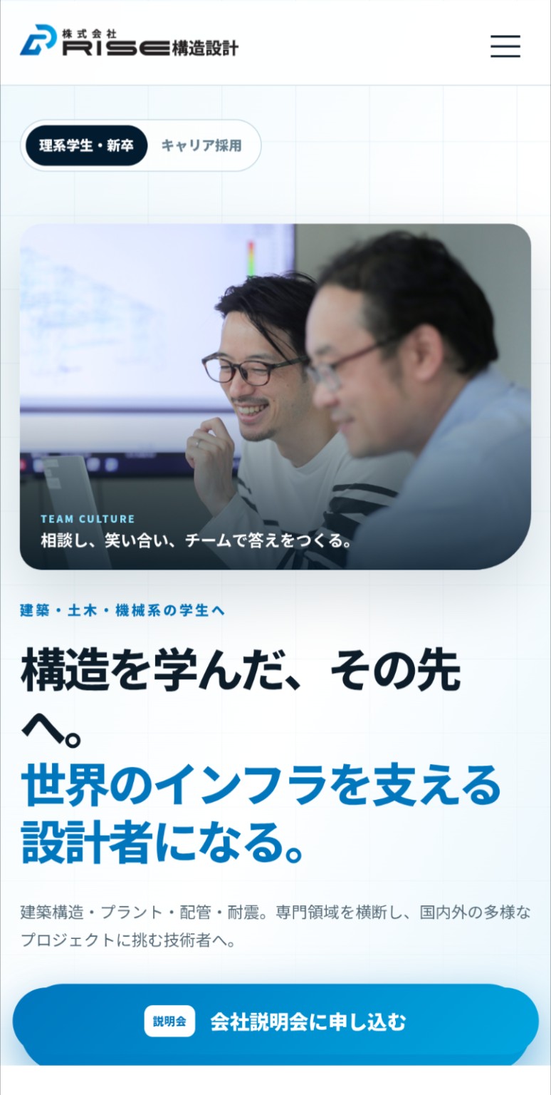 RISE構造設計 採用LP制作実績